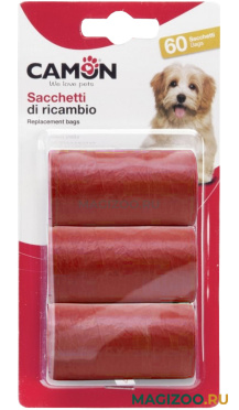 Пакеты гигиенические Camon для уборки фекалий собак красные уп.3 шт (1 шт)