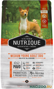 Сухой корм VITALCAN NUTRIQUE MEDIUM YOUNG ADULT DOG TURKEY для взрослых собак средних пород с индейкой (12 кг)