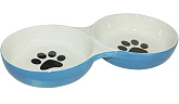 Миска двойная керамическая Dogman Лапки 2 х 0,16 л (1 шт) 