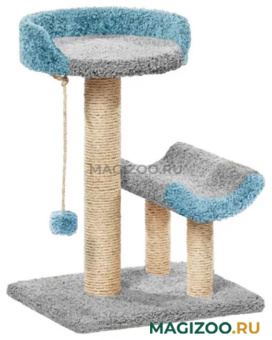 Когтеточка Кука Пушок ковролин серая с лазурным (1 шт) 