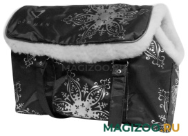 DOGMAN сумка-переноска модельная № 8М, зима, иск. мех, черная, 38 х 18 х 25 см (1 шт)