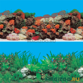 Аквариумный фон двухсторонний Laguna Красное море/Речная долина 40 см 9001/9003 (1 м)