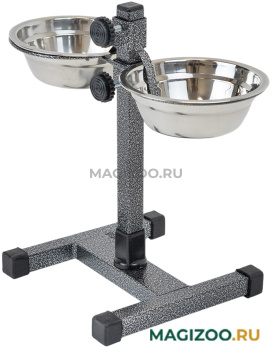 Кормушка регулируемая металлическая Дарэлл шагрень 2 х 0,35 л (1 шт)