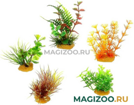 Набор пластиковых растений для аквариума Prime PR-70601 уп. 5 шт (1 уп УЦ)