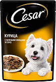CESAR для взрослых собак маленьких пород с курицей и зелеными овощами в соусе пауч (85 гр)