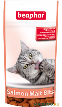 Лакомство BEAPHAR MALT-BITS WITH SALMON для кошек подушечки для вывода шерсти с лососем (35 гр)