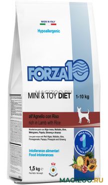 Сухой корм FORZA10 DOG MINI DIET монобелковый для взрослых собак маленьких пород при аллергии с ягненком и рисом (1,5 кг)