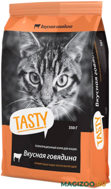 Сухой корм TASTY для взрослых кошек с говядиной (0,35 кг)