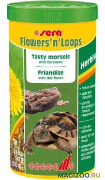 SERA FLOWERS’N’LOOPS корм для рептилий с цветами 140 гр (1 л)