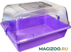 Террариум для грызунов Zooexpress с металлической дверкой прозрачный большой цвет в ассортименте 42 х 30,5 х 22,5 см (1 шт)