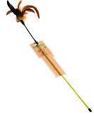 Игрушка для кошек Homecat дразнилка с перьями и колокольчиком на пружине 73 см (1 шт)