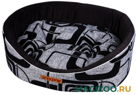 Лежак для собак и кошек Xody Премиум Рогожка № 4 флок серый 64 х 49 х 20 см (1 шт)
