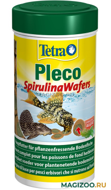 TETRA PLECO SPIRULINA WAFERS корм чипсы для растительноядных донных рыб со спирулиной (250 мл)