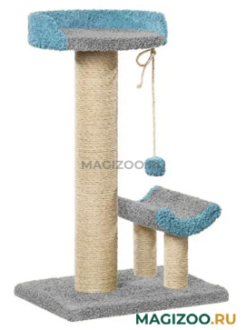 Когтеточка Мишутик Пушок ковролин серая с лазурным (1 шт) 