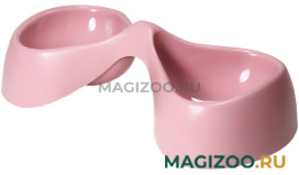 Миска пластиковая двойная United Pets Bicio розовая (1 шт)