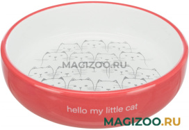 Миска керамическая для кошек коротконосых пород Trixie розово/белая 0,3 л (1 шт)
