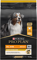PRO PLAN ADULT DOG ALL SIZE LIGHT/STERILISED диетический для взрослых собак всех пород, кастрированных и стерилизованных собак с курицей и рисом (3 кг)