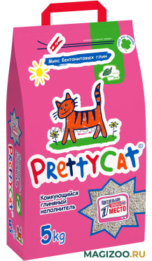 PRETTY CAT EURO MIX наполнитель комкующийся для туалета кошек с ароматом алоэ (5 кг) 