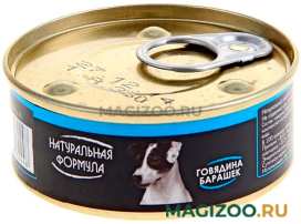 Влажный корм (консервы) НАТУРАЛЬНАЯ ФОРМУЛА для взрослых собак с говядиной и барашком (100 гр)