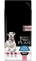 PRO PLAN OPTI DERMA для взрослых собак крупных пород с атлетическим телосложением с чувствительной кожей с лососем (14 кг)
