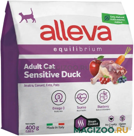 Сухой корм ALLEVA EQUILIBRIUM ADULT CAT SENSITIVE DUCK для взрослых кошек с чувствительным пищеварением с уткой  (0,4 кг)