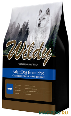 Сухой корм WILDY ADULT DOG GRAIN FREE беззерновой для взрослых собак с белой рыбой (15 кг)