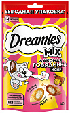 Лакомство DREAMIES MIX для кошек подушечки с говядиной и сыром (140 гр)