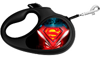 COLLAR WAUDOG R-LEASH Супермэн Лого ременной поводок-рулетка для животных 5 м размер M черная (1 шт)