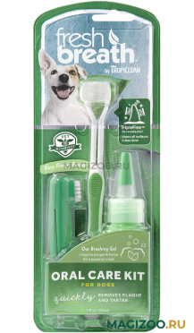 TROPICLEAN FRESH BREATH ORAL CARE KIT набор для собак для ухода за зубами Свежее дыхание (100 гр)