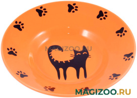 Миска керамическая Mr.Kranch блюдце оранжевая (0,14 л) 