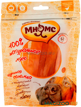 Лакомство МНЯМС для собак куриная соломка с хондроитином (100 гр)