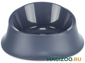 Миска для животных Trixie пластиковая с резиновой кромкой синяя 0,65 л (1 шт) 