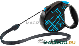 TRIOL FLEXI LIFE LINES тросовый поводок рулетка для животных 5 м размер M черно-синий (1 шт)