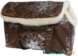 DOGMAN сумка-переноска модельная № 8М, зима, иск. мех, коричневая, 38 х 18 х 25 см (1 шт)