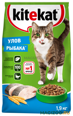 Сухой корм KITEKAT УЛОВ РЫБАКА для взрослых кошек (1,9 кг)