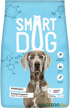 Сухой корм SMART DOG для взрослых собак всех пород с лососем и рисом (12 кг)