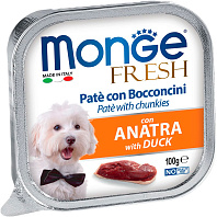 MONGE FRESH DOG для взрослых собак паштет с уткой  (100 гр)