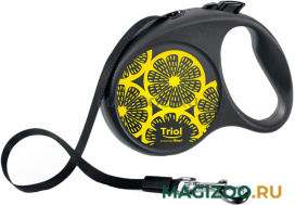 TRIOL FLEXI JOY LEMON ременной поводок рулетка для животных 5 м размер S черно-желтый (1 шт)