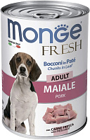 MONGE FRESH ADULT DOG CHUNKS IN LOAF для взрослых собак мясной рулет со свининой  (400 гр)