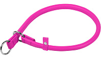 Ошейник удавка рывковый кожаный круглый для собак розовый 6 мм 30 см Collar WauDog Glamour (1 шт)
