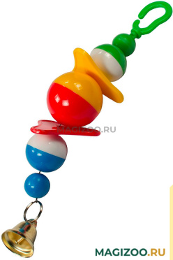 Игрушка для попугаев Дарэлл 2 пропеллера на тросике с колокольчиком 29 см (1 шт)
