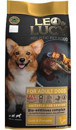 LEO&LUCY HOLISTIC для взрослых собак всех пород с уткой, тыквой и биодобавками (1,6 кг)