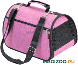 Сумка переноска жесткая ZooM Prestige № 1 с карманом нейлон пластик розовая 36 х 22 х 22 см (1 шт)