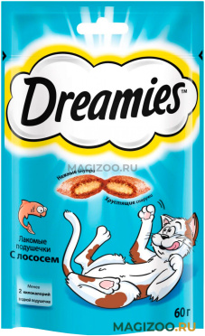 Лакомство DREAMIES для кошек подушечки с лососем (60 гр)