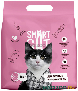 SMART CAT наполнитель древесный для туалета кошек пеллета 6 мм (10 кг)