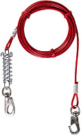 TRIXIE трос с карабинами для собак в пластиковой оплетке, красный (5 м/50 кг)