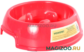 Миска для животных для медленного поедания корма Homepet красная 0,7 л 22 х 22 х 6 см (1 шт)