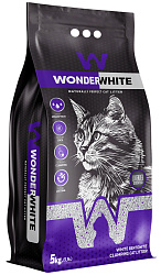 WONDER WHITE LAVENDER наполнитель комкующийся для туалета кошек с ароматом лаванды (5 кг)