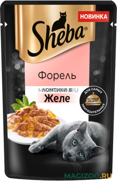 Влажный корм (консервы) SHEBA для взрослых кошек ломтики в желе с форелью пауч (75 гр)