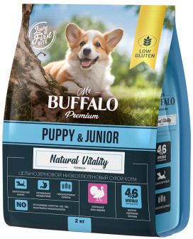 Сухой корм MR.BUFFALO PUPPY & JUNIOR для щенков всех пород с индейкой (2 кг)